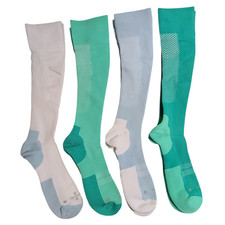 Tommie Copper 4 Pack ErgoFit Compression OTC Socks - Blue/Green X-Large
