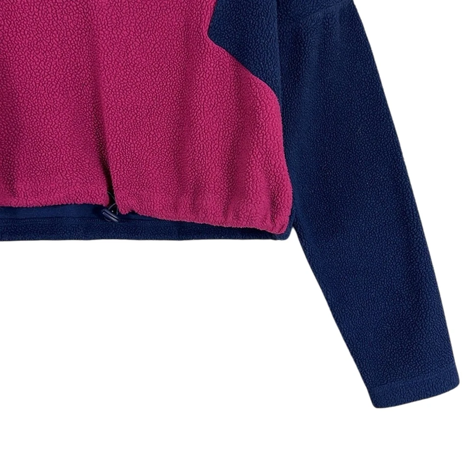 Pullover polar LA Hearts para mujer S bloques de color azul marino rosa corto años 90 retro Foto 3 de 4