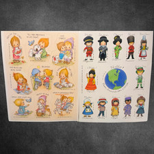 Vintage Hallmark Stickers Lot 1986 1991 Joan Walsh Anglund Christian 2 Sheets