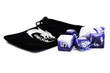 Old School 7 Piece DnD RPG Dice Set: Vorpal - Purple  Grey