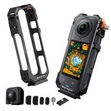 Camera Cage for Insta360 X5, Aluminum Alloy Protective Case with Silicone