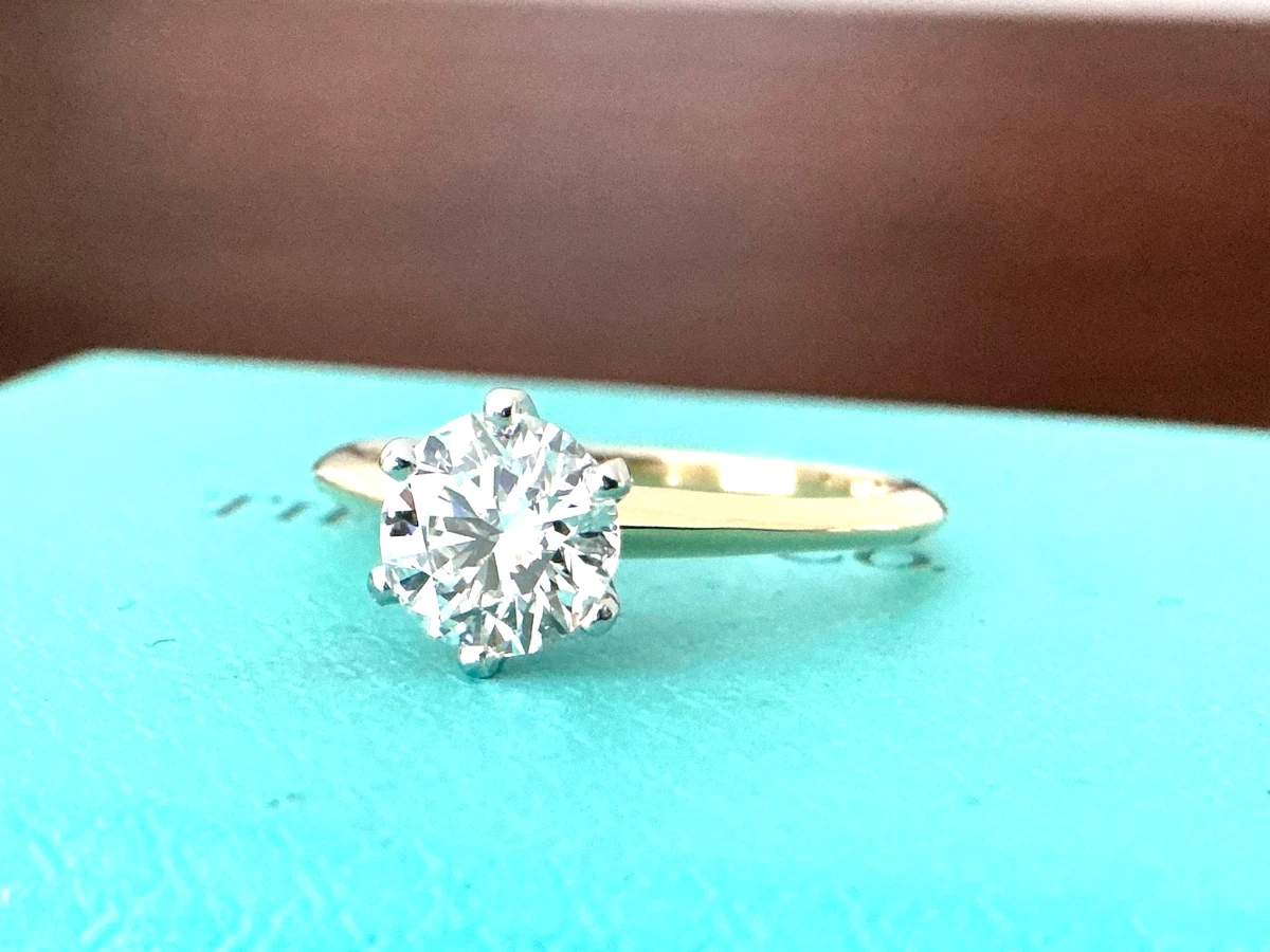 Tiffany & Co. Diamond Yellow Gold Ring 7 Ring Fine Rings for sale