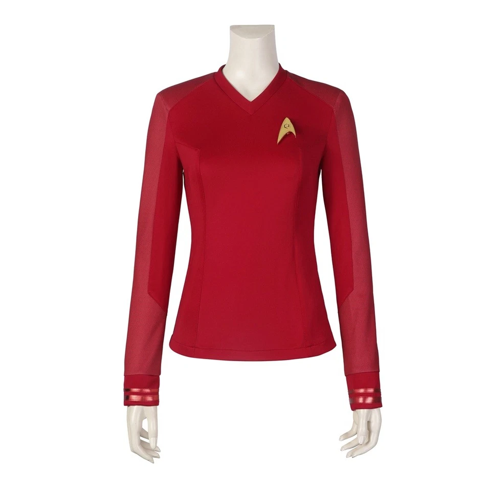 Xcoser Star Trek: Strange New Worlds Cosplay Starfleet Uniform & Badge Top Shirt - Image 4 of 4