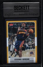BAS 2007-08 Fleer Stephen Jackson #149 Seal of Authenticity Auto 3c7