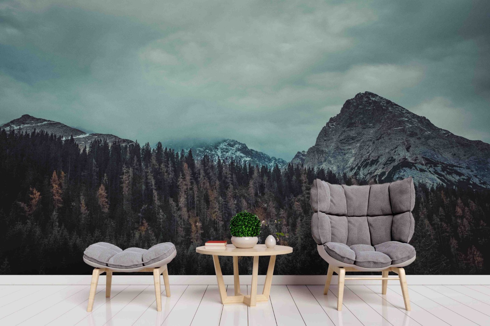 3D Sky Mountain Forest Landscape Wall Murals Wallpaper Murals Wall Sticker