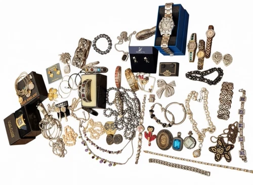 VINTAGE COSTUME JEWELRY WATCH LOT ALEX AND ANI JOAN RIVERS SWAROVSKI TRIFARI