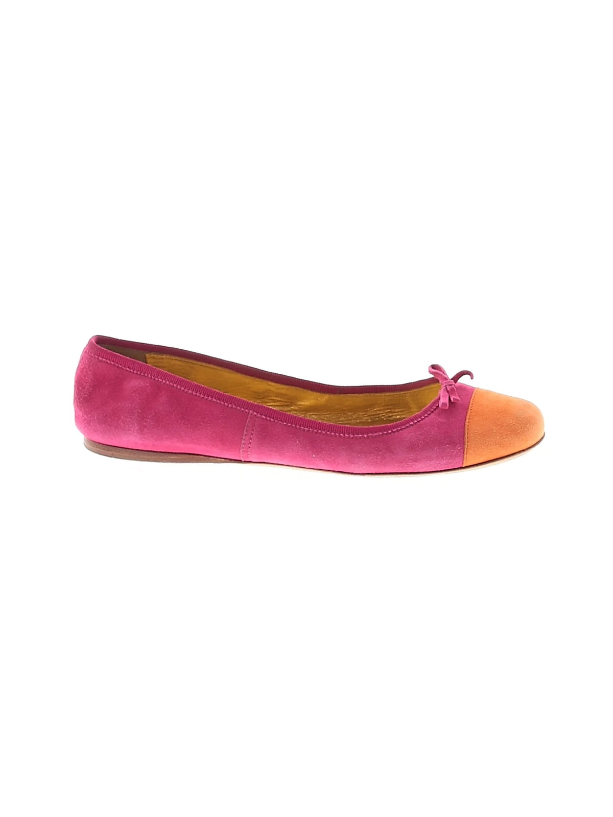 Prada Women Pink Suede Two-Toned Flats EUR 38.5