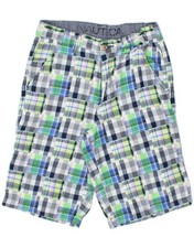 NAUTICA Boys Chino Shorts 15-16 Years W26 Blue Patchwork Cotton AC16