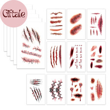 121Pcs Zombie SFX Scar Stickers for Halloween Cosplay Costume Makeup