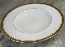 Royal Worcester Rim Soup Bowl Empire Round White with Gold Accents 9