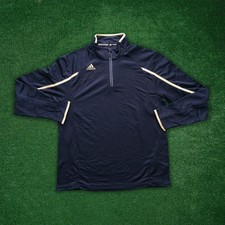 Adidas Men's Navy Blue/Gold 1/4 Zip Climalite Performance Coaches Jacket
