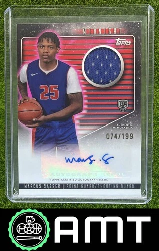 Marcus Sasser RC Jersey Auto 2023-24 Topps Midnight 74/199 Twilight Shock