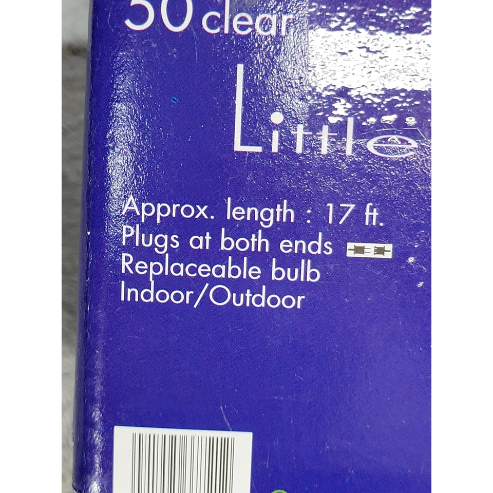 Mini luces transparentes Sylvania Little Lites 50 unidades cable verde interior exterior 17 pies Foto 3 de 4