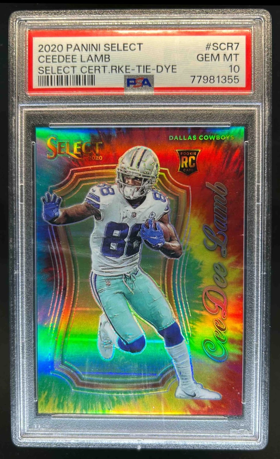 CeeDee Lamb Panini Select Certified Rookies #SCR7 Tie-Dye