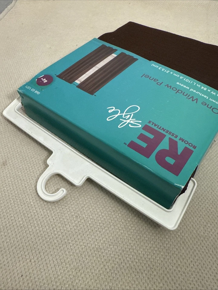 RE Room Essentials Style One Window Wall Panel Curtain 40”X84''. Brown Textured - Image 3 of 4