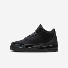 Air Jordan 3 Retro Black Cat Black Sneakers, Size 4Y / 5.5W BNIB DM0967-001