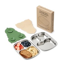 Stainless Steel Divided Toddler Plates with Dual Suction, Premium Korean 304 ...