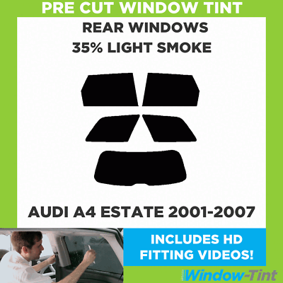 Pre-Cut Car Window Tinting Kit For Audi A4 Estate (2001-2007) Rear Windows - 20% Dark Smoke, Self-Adhesive, Scratch-Resistant PET Film