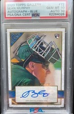2020 Topps Gallery Sean Murphy Autograph - Blue /50 RC PSA 10 AUTO 10 #72 POP 1