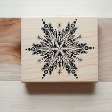 Inkadinkado Christmas Wood Block Stamp Snowflake Stamp 99439