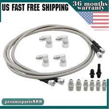 6AN 70" Transmission Fluid Oil Cooler PTFE Hose Line kit For GM Chevy 4L80E US