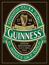 Guinness, Retro Metal Plaque/Sign Pub, Bar, Man Cave Novelty Gift