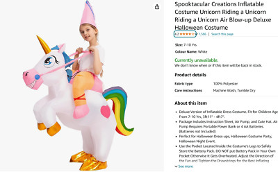 Spooktacular Creations Inflatable Costume Unicorn Riding a Unicorn Riding a Unic