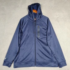 Eddie Bauer Freedry Hoodie Men's XL Navy Blue Full Zip Raglan Sleeve Performance