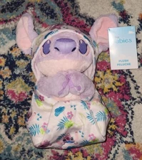 NEW 2024 Disney Parks Babies Baby Angel Blanket Pouch Plush 10" Lilo & Stitch 