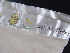 Baby Aspen Blanket THIS LITTLE PIGGY WENT TO MARKET Satin Edge Lovey Crib