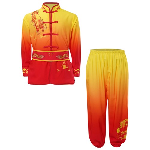 Kids Boys Girls Martial Arts Performance Costume Wing Chun Kung Fu Suit Tai Chi - Picture 15 of 26