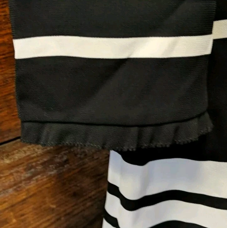 Abito Kate Spade New York nero bianco mantello a righe vertigini taglia 6