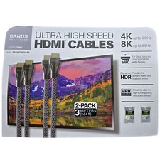 Image of Sanus 8K Ultra High Speed HDMI Cable 3 Metre SS21HDMI32 PROFESSIONAL HDMI PACK 2