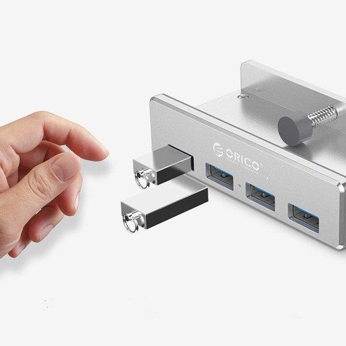Silver ORICO MH4PU Aluminum Alloy Four Ports USB 3.0 Clip-Type Desktop USB HUB - Picture 5 of 7