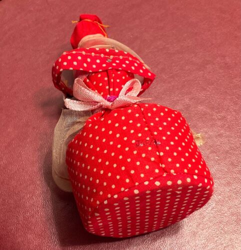 Vintage 1930s JAPAN tin Novelty figural PINCUSHION DOLL hand painted BOXED - Picture 4 of 9
