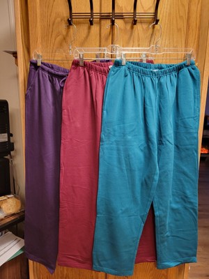 NWOT. Lot Of 3 Colored Fleece Lined Casual Active Wear Pants Sz Large.