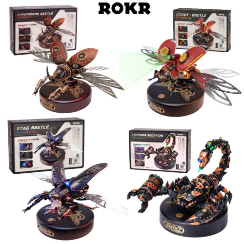 ROKR 4 Kit Beetle Model DIY 3D Puzzle Steampunk Mechanical Adult Boys Xmas Gift - Afbeelding 1 van 61