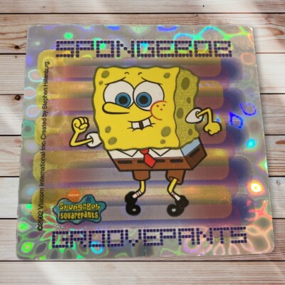 Vtg 2002 SpongeBob GroovePants Srs 3 Vending Prism Sticker Card A&A Made in USA
