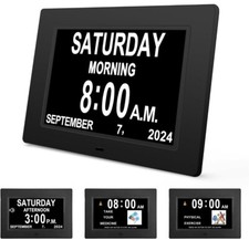Digital Calendar Dementia Day Clock, 7 Inch Large Screen Display