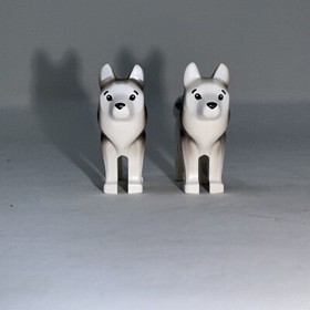 Lot of 2 LEGO 60036 Husky Dog Black & White Arctic Ninjago