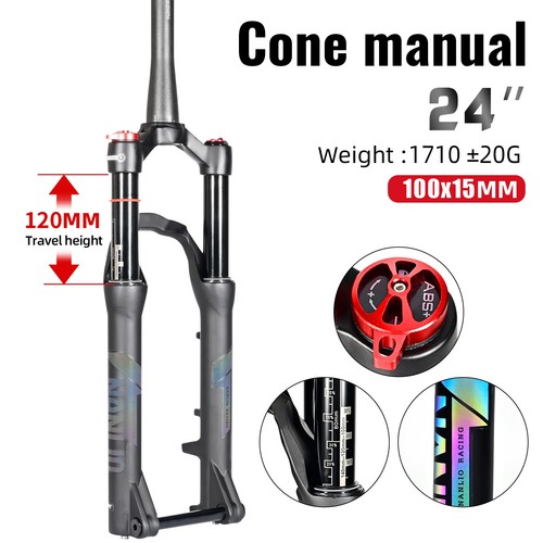 20 24 Inch Youth Mountain Bike Shock Suspension Forks Shoulder Lock Oil Gas Fork - Picture 31 of 32
