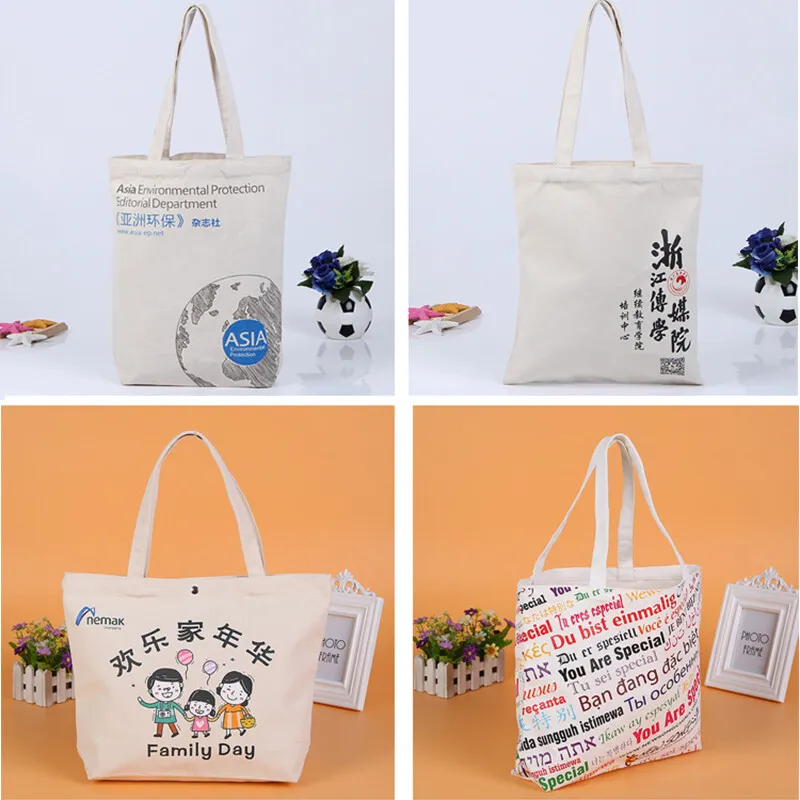4 Pieces Blank Canvas Tote Bags Reusable Bags Canvas Bag DIY