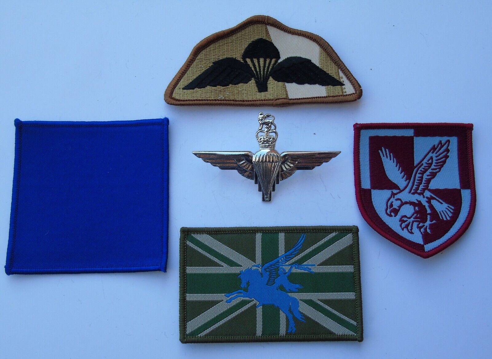 British Army Parachute Regiment Cap Badge/Wings Drop Zone Patch & TRF
