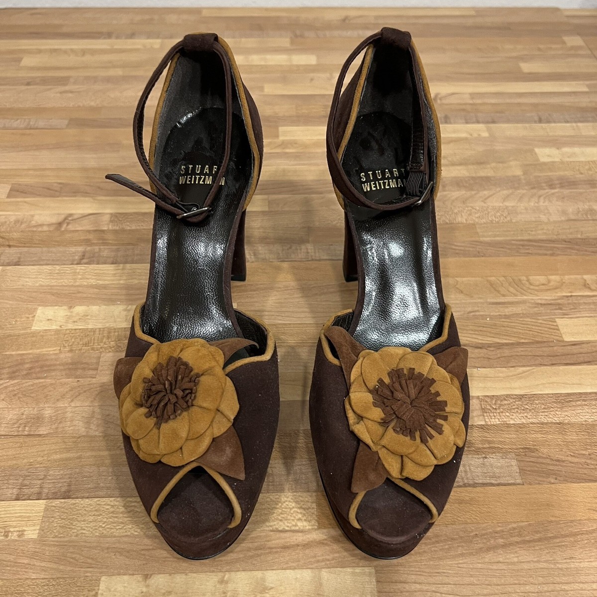 Stuart Weitzman Brown Suede Platform High Heels Size 8