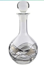 NOBILE GLASSWARE SILVER MOSAIC WHISKEY DECANTER 0.75L