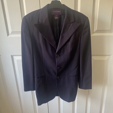 Ralph Lauren Purple Label Ladies Navy Blazer  Uk 6 100% Wool Padded Shoulders