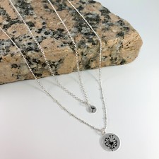 Sterling Silver Mom and Me Mother Daughter Wish necklace set Mother  s Day gift