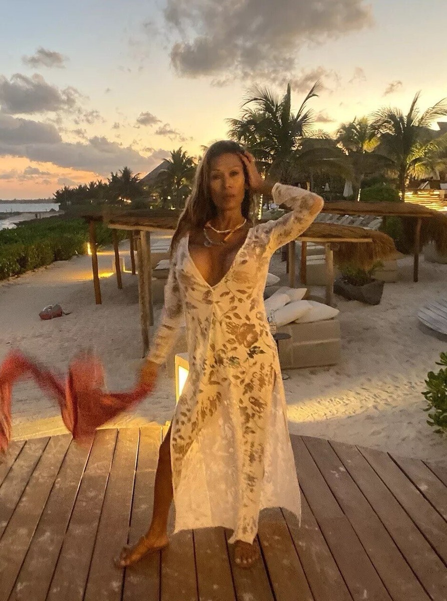 White sexy See Through Beach Dress On Transgender Model Sasha Rochelle |  eBay
