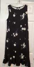 Torrid Dress Sz 1 Black Floral Premium Ponte Flounce NWT