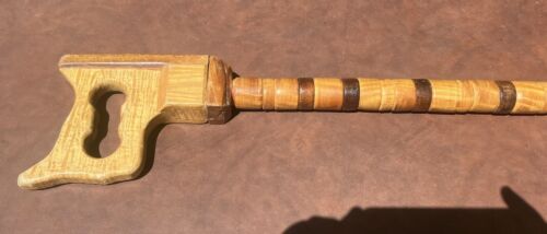 Carpenter's Saw Handle Wooden Cane Walking Stick 35 3/4” - Picture 2 of 8